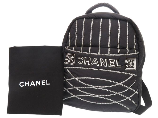 Chanel Sport Line Nylon-Rucksack Schwarz - Ansicht 2