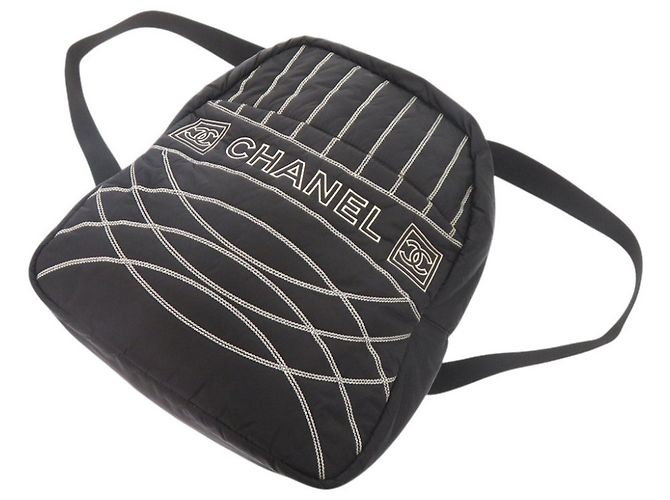 Chanel Sport Line Nylon-Rucksack Schwarz - Ansicht 6