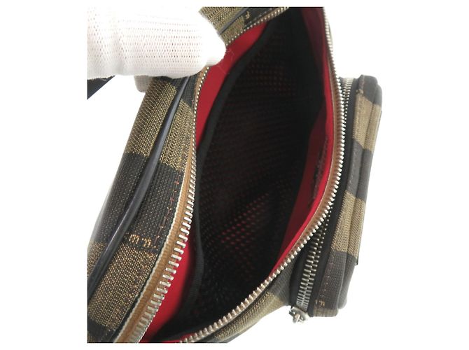 Fendi Pequin Canvas Sling Bag Braun - Ansicht 6