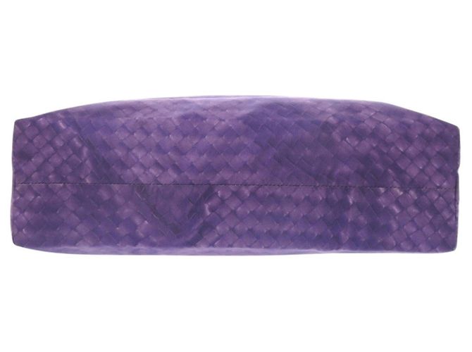 Borsa Tote Bottega Veneta in nylon e pelle Porpora - vista 3