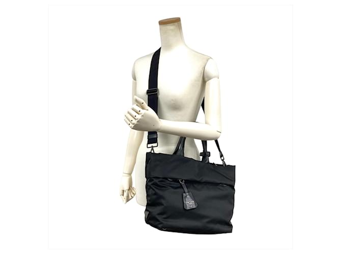 Borsa a tracolla Prada Tessuto Nero - vista 11