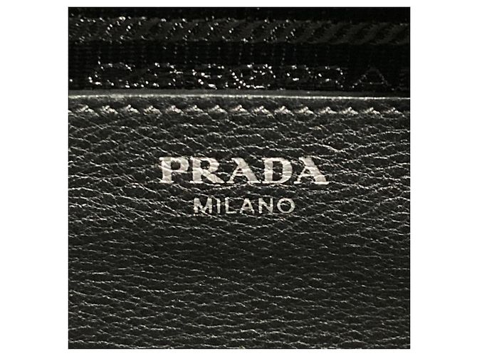 Borsa Prada PRADA Logo Borsa Boston Mini in pelle nera 2 vie da donna Nero - vista 12