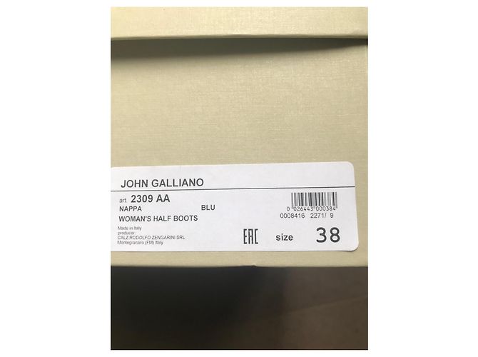Botines John Galliano de cuero azul - vista 11