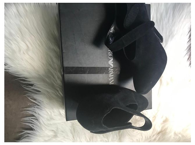 Décolleté Emporio Armani in camoscio nero - vista 13