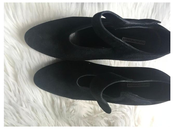 Décolleté Emporio Armani in camoscio nero - vista 8