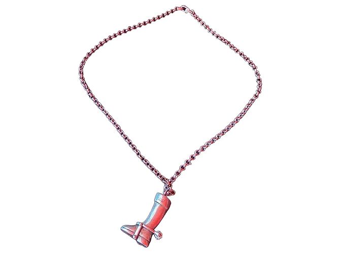 Gucci Halskette mit Riding Boot Anhänger aus Sterlingsilber Silber Hardware - Ansicht 2