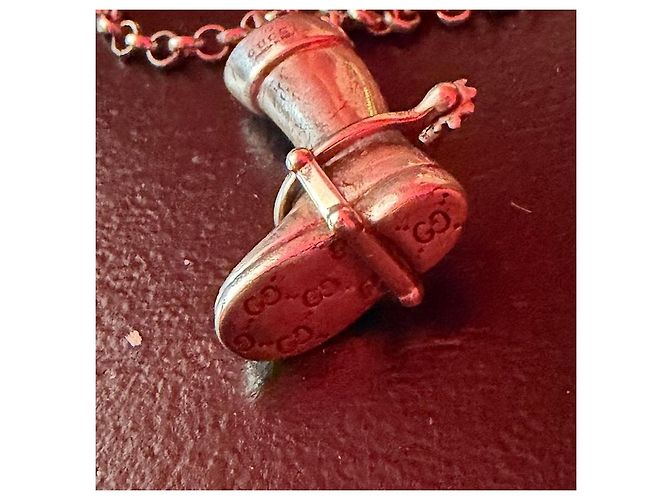 Gucci Halskette mit Riding Boot Anhänger aus Sterlingsilber Silber Hardware - Ansicht 3