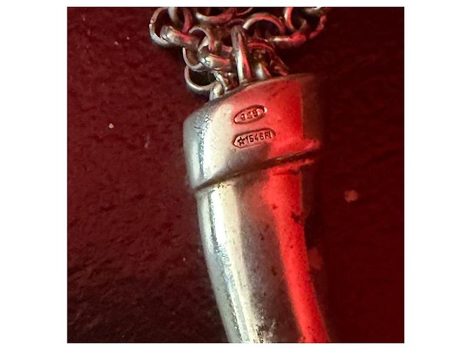 Gucci Halskette mit Riding Boot Anhänger aus Sterlingsilber Silber Hardware - Ansicht 5