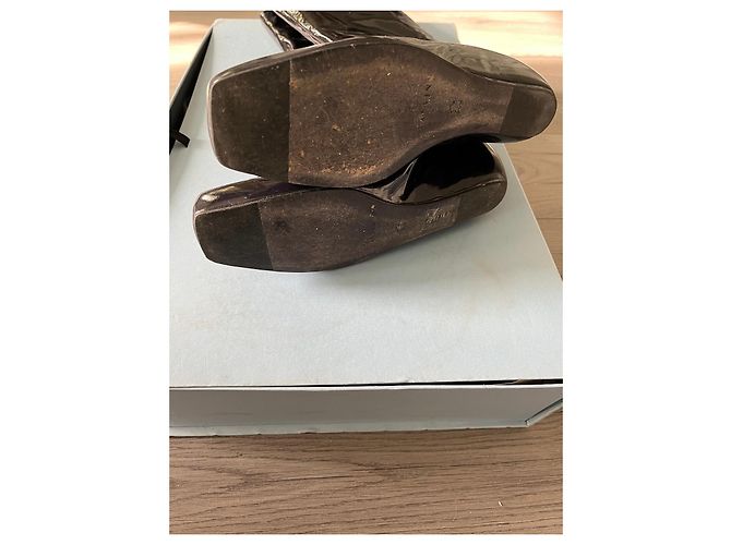 Botas altas de piel de becerro charol azul marino Lanvin - vista 13