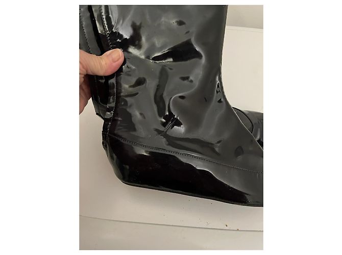 Botas altas de piel de becerro charol azul marino Lanvin - vista 20