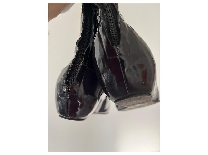Botas altas de piel de becerro charol azul marino Lanvin - vista 9