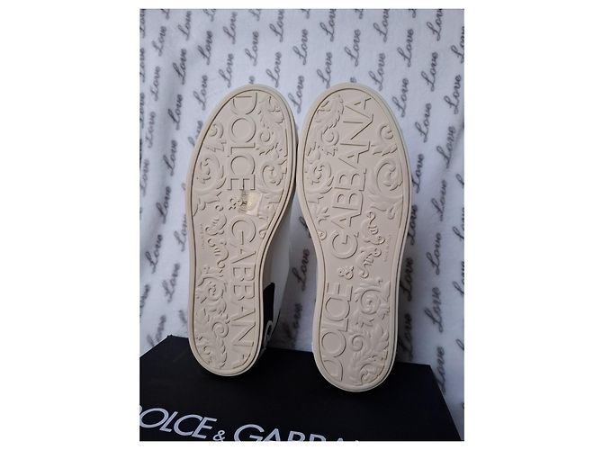 Sneakers Dolce & Gabbana Portofino Nero Bianco Beige - vista 10