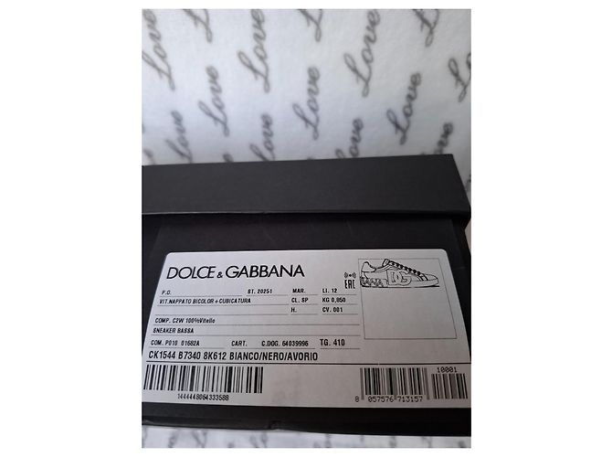 Sneakers Dolce & Gabbana Portofino Nero Bianco Beige - vista 13