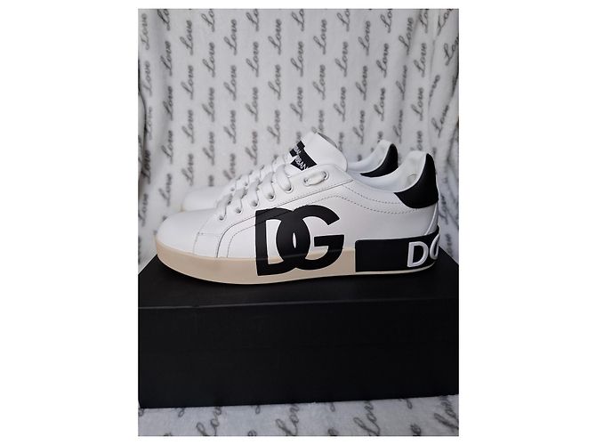 Sneakers Dolce & Gabbana Portofino Nero Bianco Beige - vista 3