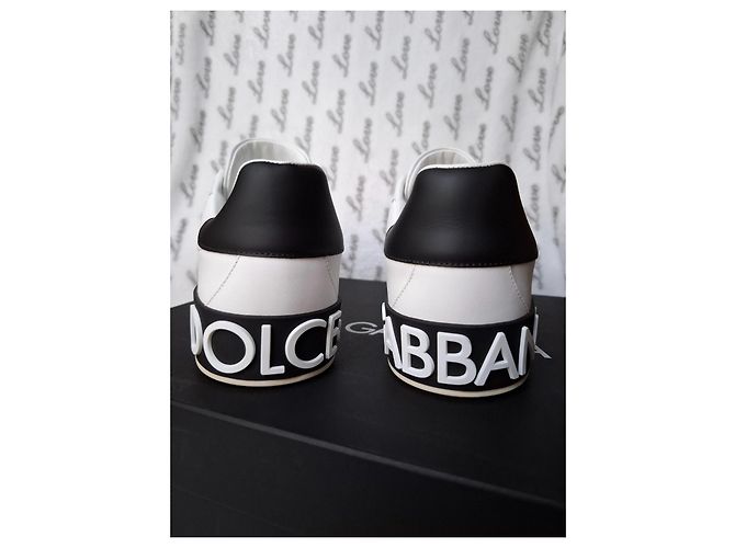 Sneakers Dolce & Gabbana Portofino Nero Bianco Beige - vista 5