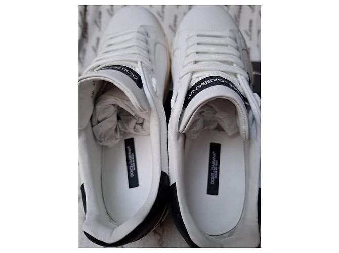 Sneakers Dolce & Gabbana Portofino Nero Bianco Beige - vista 6