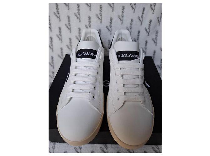 Sneakers Dolce & Gabbana Portofino Nero Bianco Beige - vista 8