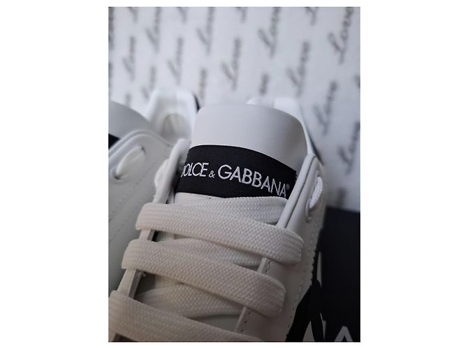 Sneakers Dolce & Gabbana Portofino Nero Bianco Beige - vista 9