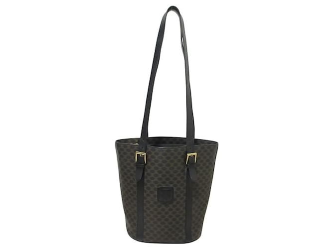 Céline Borsa Tote a secchiello CELINE Black Macadam Marrone Nero - vista 3