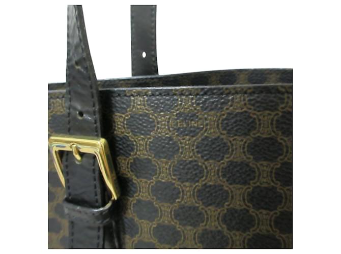 Céline Borsa Tote a secchiello CELINE Black Macadam Marrone Nero - vista 7