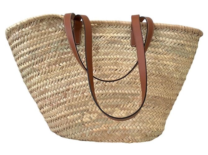 Céline CELINE Großer Triomphe Korb aus Raffia x Leder - Ansicht 3