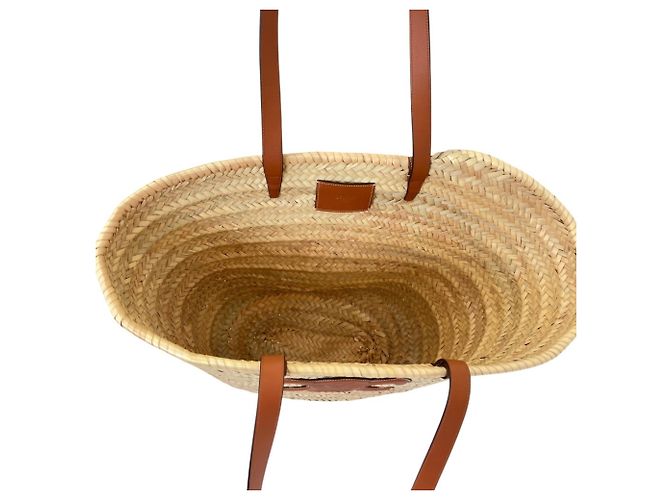 Céline CELINE Großer Triomphe Korb aus Raffia x Leder - Ansicht 5