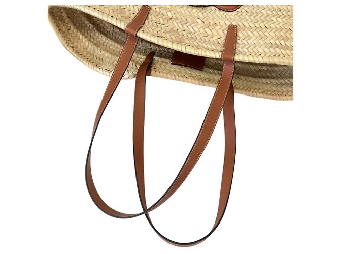 Céline CELINE Großer Triomphe Korb aus Raffia x Leder - Ansicht 7