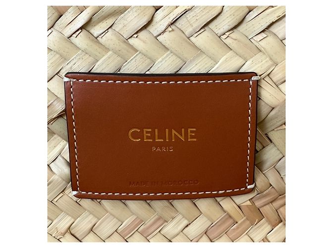 Céline CELINE Großer Triomphe Korb aus Raffia x Leder - Ansicht 9