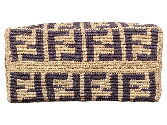 Fendi Roll Small Raffia Tote Bag Braun - Ansicht 4
