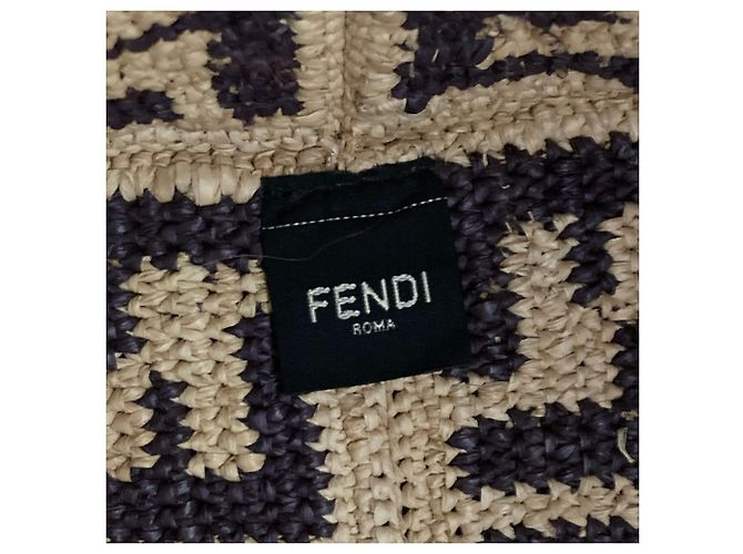 Fendi Roll Small Raffia Tote Bag Braun - Ansicht 6