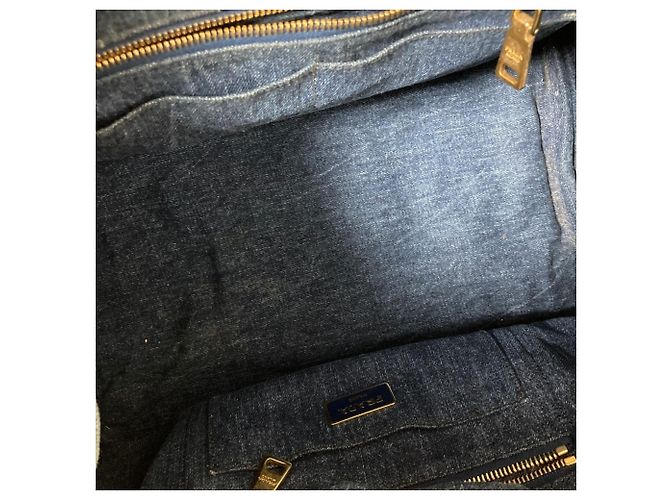 Prada Denim Canapa Tote Bag Dunkelblau - Ansicht 5