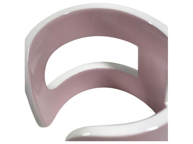 Hermès Bracciale Ano Hermes in rosa e bianco - vista 10