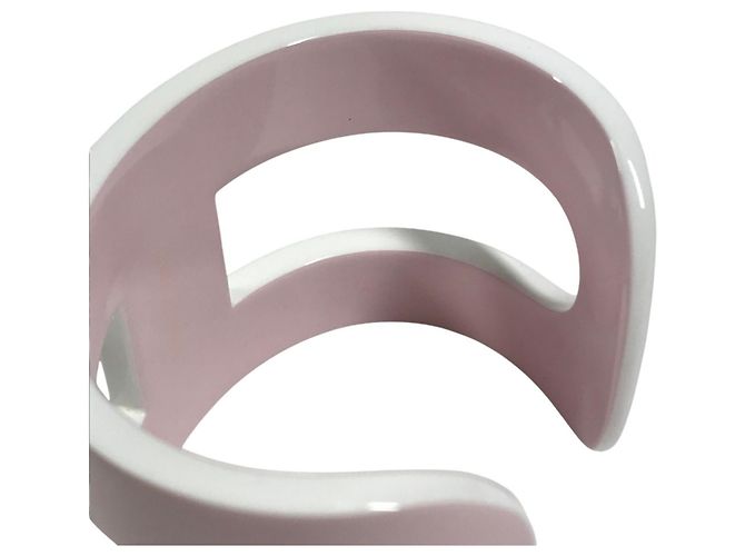 Hermès Bracciale Ano Hermes in rosa e bianco - vista 11