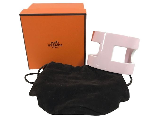Hermès Bracciale Ano Hermes in rosa e bianco - vista 12