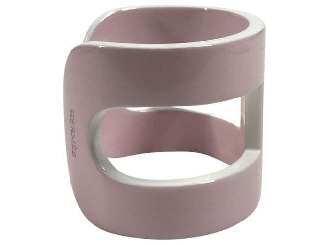Hermès Bracciale Ano Hermes in rosa e bianco - vista 3