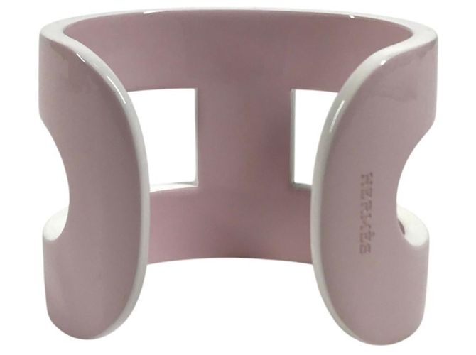 Hermès Bracciale Ano Hermes in rosa e bianco - vista 4
