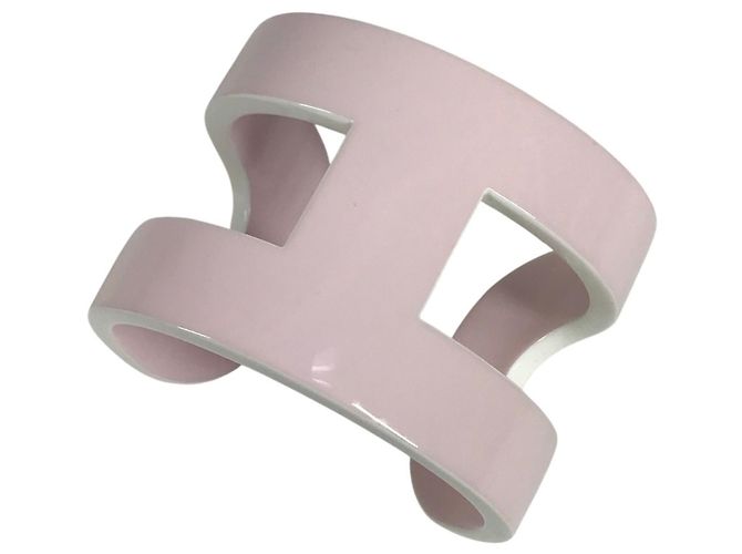 Hermès Bracciale Ano Hermes in rosa e bianco - vista 6
