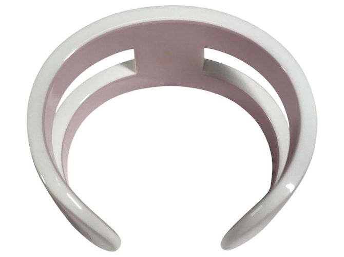 Hermès Bracciale Ano Hermes in rosa e bianco - vista 8
