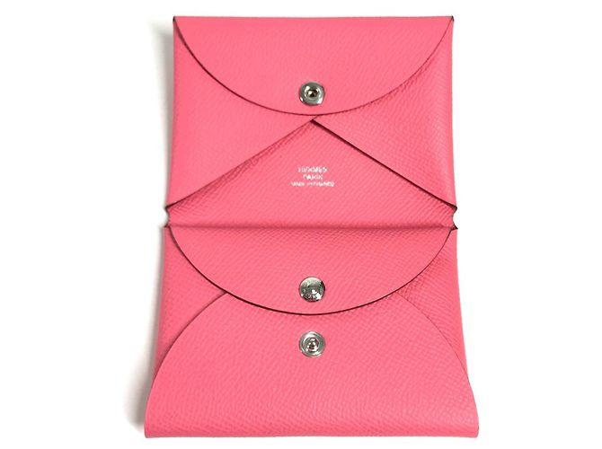 Hermès Monedero Hermes de piel Epsom Rosa - vista 10