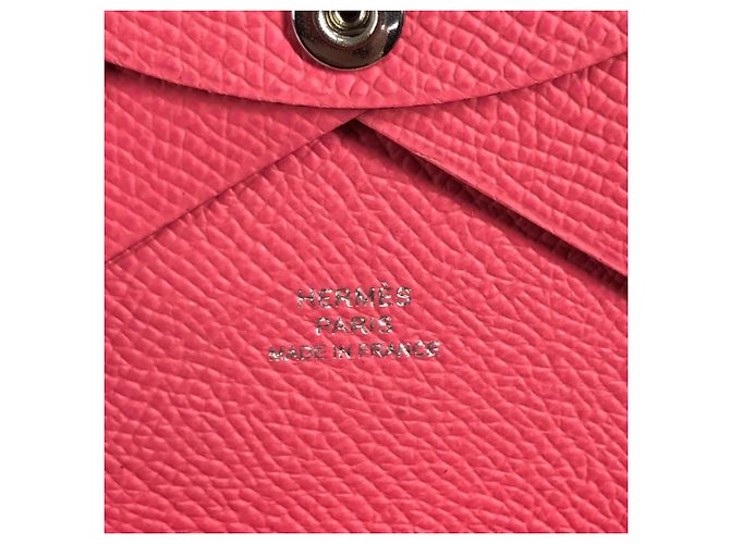 Hermès Monedero Hermes de piel Epsom Rosa - vista 11