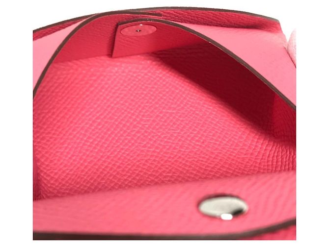 Hermès Monedero Hermes de piel Epsom Rosa - vista 12