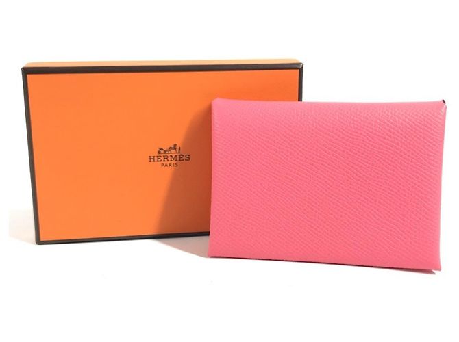 Hermès Monedero Hermes de piel Epsom Rosa - vista 2