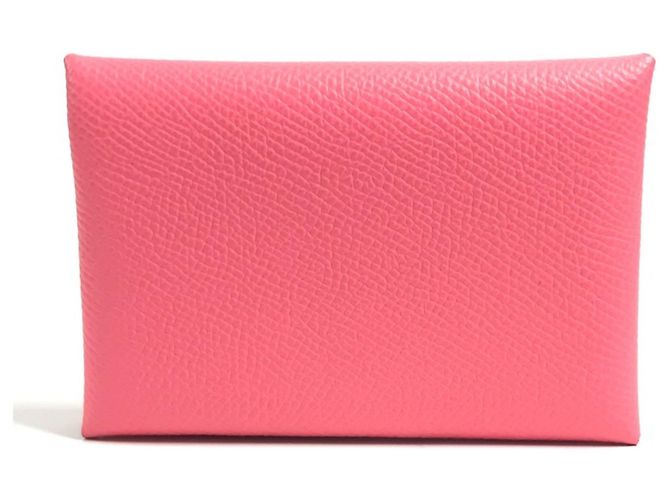Hermès Monedero Hermes de piel Epsom Rosa - vista 3