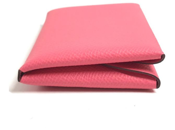 Hermès Monedero Hermes de piel Epsom Rosa - vista 4