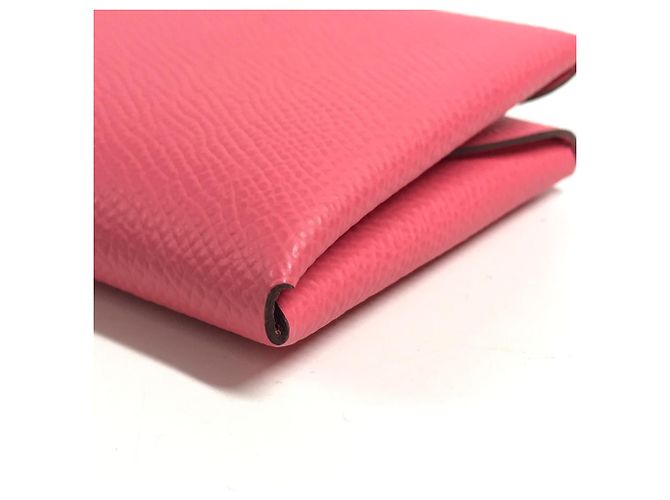 Hermès Monedero Hermes de piel Epsom Rosa - vista 8