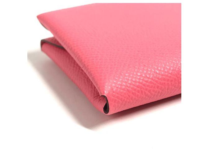 Hermès Monedero Hermes de piel Epsom Rosa - vista 9