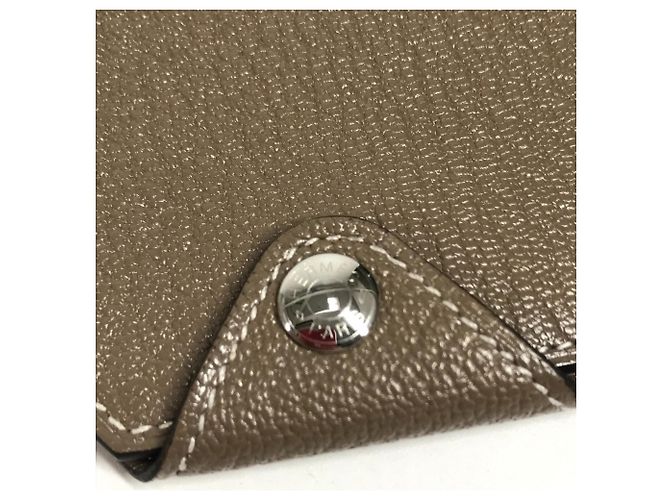 Hermès Cartera Compacta Hermes Clochette Castaño Gris pardo - vista 10