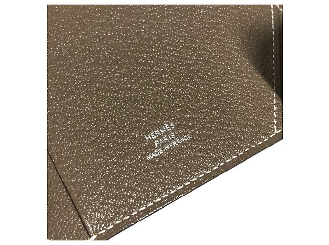 Hermès Cartera Compacta Hermes Clochette Castaño Gris pardo - vista 12