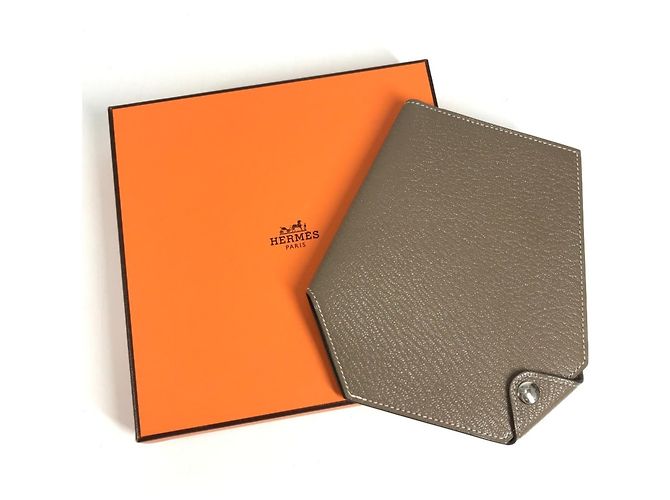 Hermès Cartera Compacta Hermes Clochette Castaño Gris pardo - vista 3