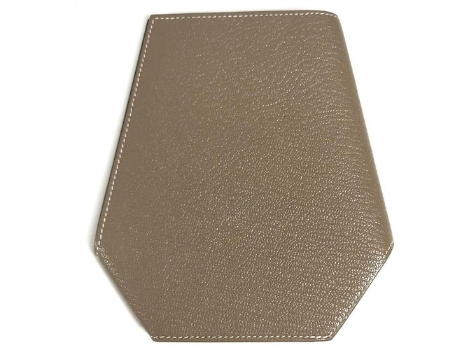 Hermès Cartera Compacta Hermes Clochette Castaño Gris pardo - vista 4